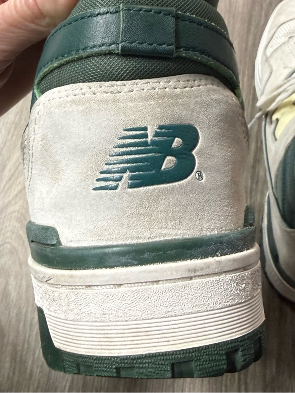 New Balance 650 High Top Size 10 White Green Suede Retro Dad Shoe Basketball NB - Picture 15 of 16